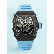 RM035-02 Rafael Nadal NTPT Carbon Skeleton Dial Blue Rubber Strap KUF NH06