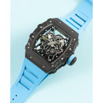 RM035-02 Rafael Nadal NTPT Carbon Skeleton Dial Blue Rubber Strap KUF NH06