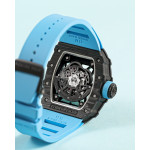 RM035-02 Rafael Nadal NTPT Carbon Skeleton Dial Blue Rubber Strap KUF NH06