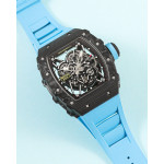 RM035-02 Rafael Nadal NTPT Carbon Skeleton Dial Blue Rubber Strap KUF NH06