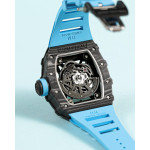 RM035-02 Rafael Nadal NTPT Carbon Skeleton Dial Blue Rubber Strap KUF NH06