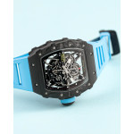 RM035-02 Rafael Nadal NTPT Carbon Skeleton Dial Blue Rubber Strap KUF NH06