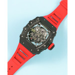 RM035-02 Rafael Nadal NTPT Carbon Skeleton Dial Red Rubber Strap KUF NH06