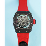 RM035-02 Rafael Nadal NTPT Carbon Skeleton Dial Red Rubber Strap KUF NH06