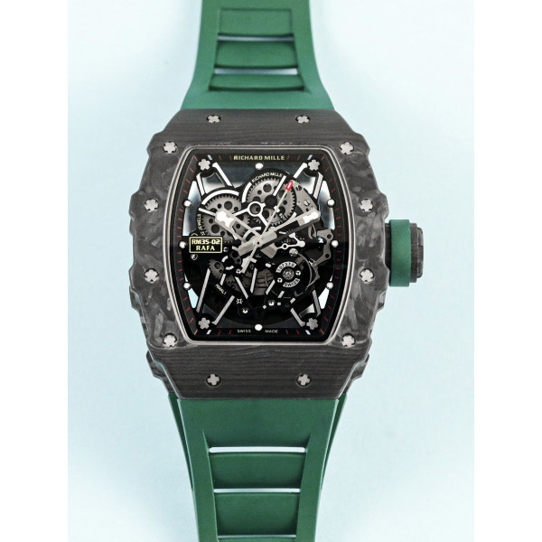 RM035-02 Rafael Nadal NTPT Carbon Skeleton Dial Green Rubber Strap KUF NH06