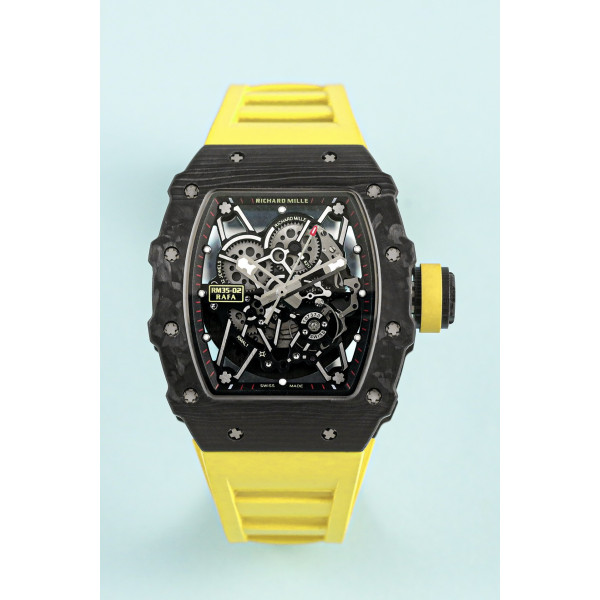 RM035-02 Rafael Nadal NTPT Carbon Skeleton Dial Yellow Rubber Strap KUF NH06