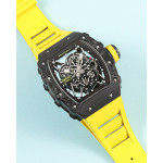 RM035-02 Rafael Nadal NTPT Carbon Skeleton Dial Yellow Rubber Strap KUF NH06