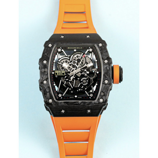 RM035-02 Rafael Nadal NTPT Carbon Skeleton Dial Orange Rubber Strap KUF NH06