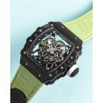 RM035-02 Rafael Nadal NTPT Carbon Skeleton Dial Green Nylon Strap KUF NH06