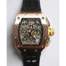 RM011 RG Chronograph RG Case 1:1 Best Edition Crystal Skeleton Dial Rubber Strap A7750 KVF