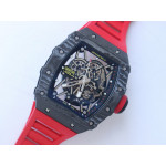 RM035-02 Real NTPT ZF 1:1 Best Edition Skeleton Dial Red&White&Black Rubber Strap NH05A V4