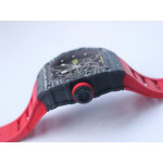 RM035-02 Real NTPT ZF 1:1 Best Edition Skeleton Dial Red&White&Black Rubber Strap NH05A V4