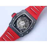 RM035-02 Real NTPT ZF 1:1 Best Edition Skeleton Dial Red&White&Black Rubber Strap NH05A V4