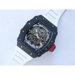 RM035-02 Real NTPT ZF 1:1 Best Edition Skeleton Dial Red&White&Black Rubber Strap NH05A V4