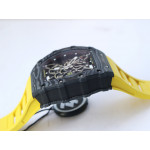 RM035-02 Real NTPT ZF 1:1 Best Edition Skeleton Dial Yellow Rubber Strap NH05A V4