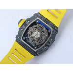 RM035-02 Real NTPT ZF 1:1 Best Edition Skeleton Dial Yellow Rubber Strap NH05A V4