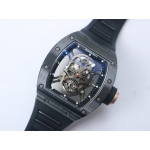 RM052 Skull Black Ceramic 1:1 Best Edition PVD Skeleton Dial  Black Rubber Strap NH05A ZF