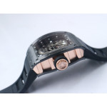 RM052 Skull Black Ceramic 1:1 Best Edition PVD Skeleton Dial  Black Rubber Strap NH05A ZF