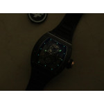 RM052 Skull Black Ceramic 1:1 Best Edition PVD Skeleton Dial  Black Rubber Strap NH05A ZF