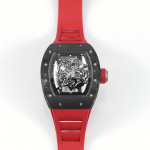 RM055 NTPT Carbon Best Edition Skeleton Dial Red Inner Bezel Rubber Strap KUF NH05