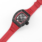 RM055 Black Ceramic Best Edition Skeleton Dial Red Inner Bezel Rubber Strap KUF NH05