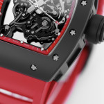 RM055 Black Ceramic Best Edition Skeleton Dial Red Inner Bezel Rubber Strap KUF NH05