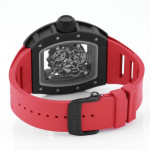 RM055 Black Ceramic Best Edition Skeleton Dial Red Inner Bezel Rubber Strap KUF NH05