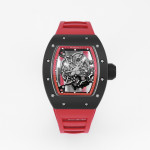 RM055 Black Ceramic Best Edition Skeleton Dial Red Inner Bezel Rubber Strap KUF NH05