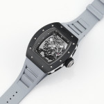 RM055 Black Ceramic Best Edition Skeleton Dial Black Inner Bezel Rubber Strap KUF NH05