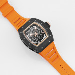 RM055 Black Ceramic Best Edition Skeleton Dial Orange Rubber Strap KUF NH05