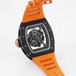 RM055 Black Ceramic Best Edition Skeleton Dial Orange Rubber Strap KUF NH05