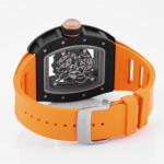 RM055 Black Ceramic Best Edition Skeleton Dial Orange Rubber Strap KUF NH05