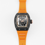 RM055 Black Ceramic Best Edition Skeleton Dial Orange Rubber Strap KUF NH05