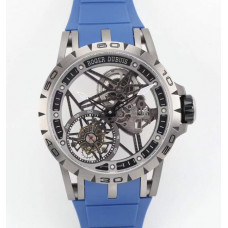 Excalibur Spider Titanium Skeleton Dial Blue Rubber Strap A2136 Tourbillon BBR