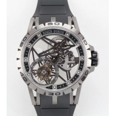 Excalibur Spider Titanium Skeleton Dial Black Rubber Strap A2136 Tourbillon BBR