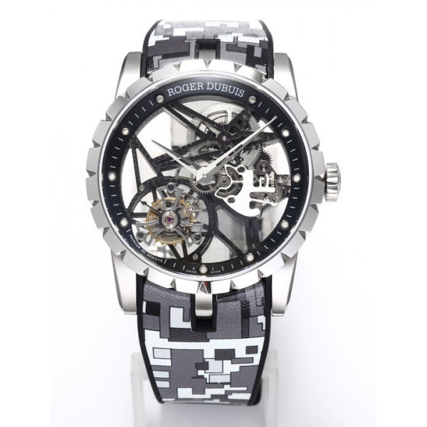 Excalibur SS Best Edition Skeleton Dial Black Rubber Strap A2136 Tourbillon BBR