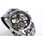 Excalibur SS Best Edition Skeleton Dial Black Rubber Strap A2136 Tourbillon BBR