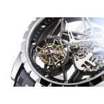 Excalibur SS Best Edition Skeleton Dial Black Rubber Strap A2136 Tourbillon BBR