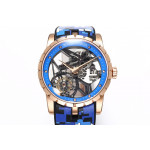 Excalibur RG Best Edition Skeleton Dial Blue Rubber Strap A2136 Tourbillon BBR