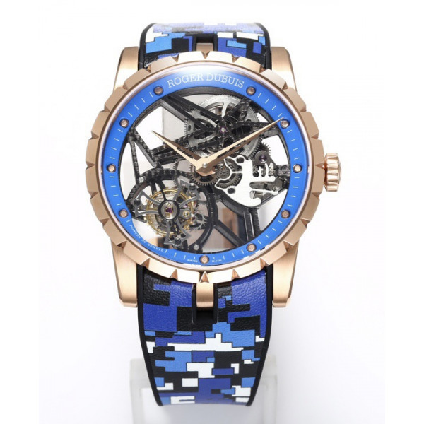 Excalibur RG Best Edition Skeleton Dial Blue Rubber Strap A2136 Tourbillon BBR