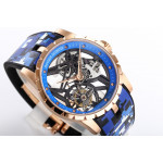 Excalibur RG Best Edition Skeleton Dial Blue Rubber Strap A2136 Tourbillon BBR