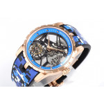 Excalibur RG Best Edition Skeleton Dial Blue Rubber Strap A2136 Tourbillon BBR