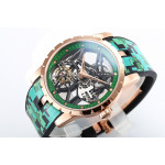 Excalibur RG Best Edition Skeleton Dial Green Rubber Strap A2136 Tourbillon BBR