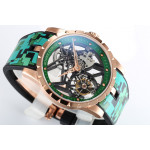 Excalibur RG Best Edition Skeleton Dial Green Rubber Strap A2136 Tourbillon BBR