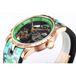 Excalibur RG Best Edition Skeleton Dial Green Rubber Strap A2136 Tourbillon BBR