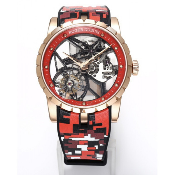 Excalibur RG Best Edition Skeleton Dial Red Rubber Strap A2136 Tourbillon BBR