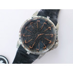 Excalibur Knights of the Round Table II SS Best Edition Black Dial Black Leather Strap MIYOTA 9015 ZF