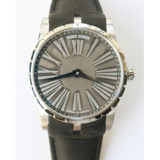 Excalibur 42mm Dbex0050 SS 1:1 Best Edition Gray Dial Gray Leather Strap RDF A830 (Micro Rotor)