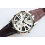 Excalibur 42mm Dbex0536 SS RDF 1:1 Best Edition Silver&Blue Dials Leather Strap A830 RDF