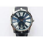 Excalibur 42mm Dbex0536 SS RDF 1:1 Best Edition Silver&Blue Dials Leather Strap A830 RDF